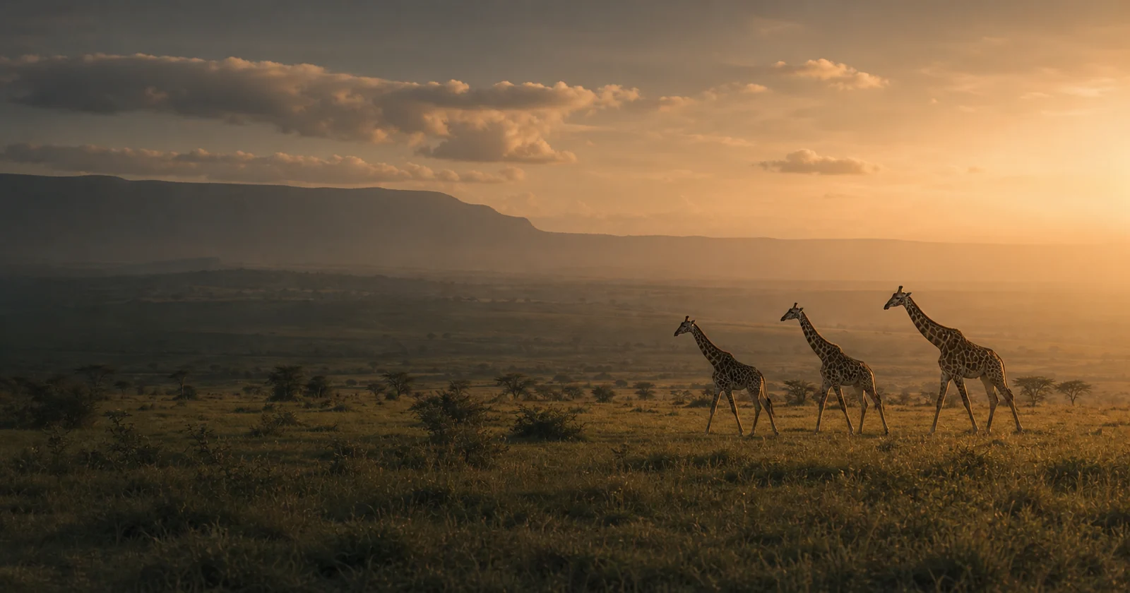 Giraffes in the last evening light
